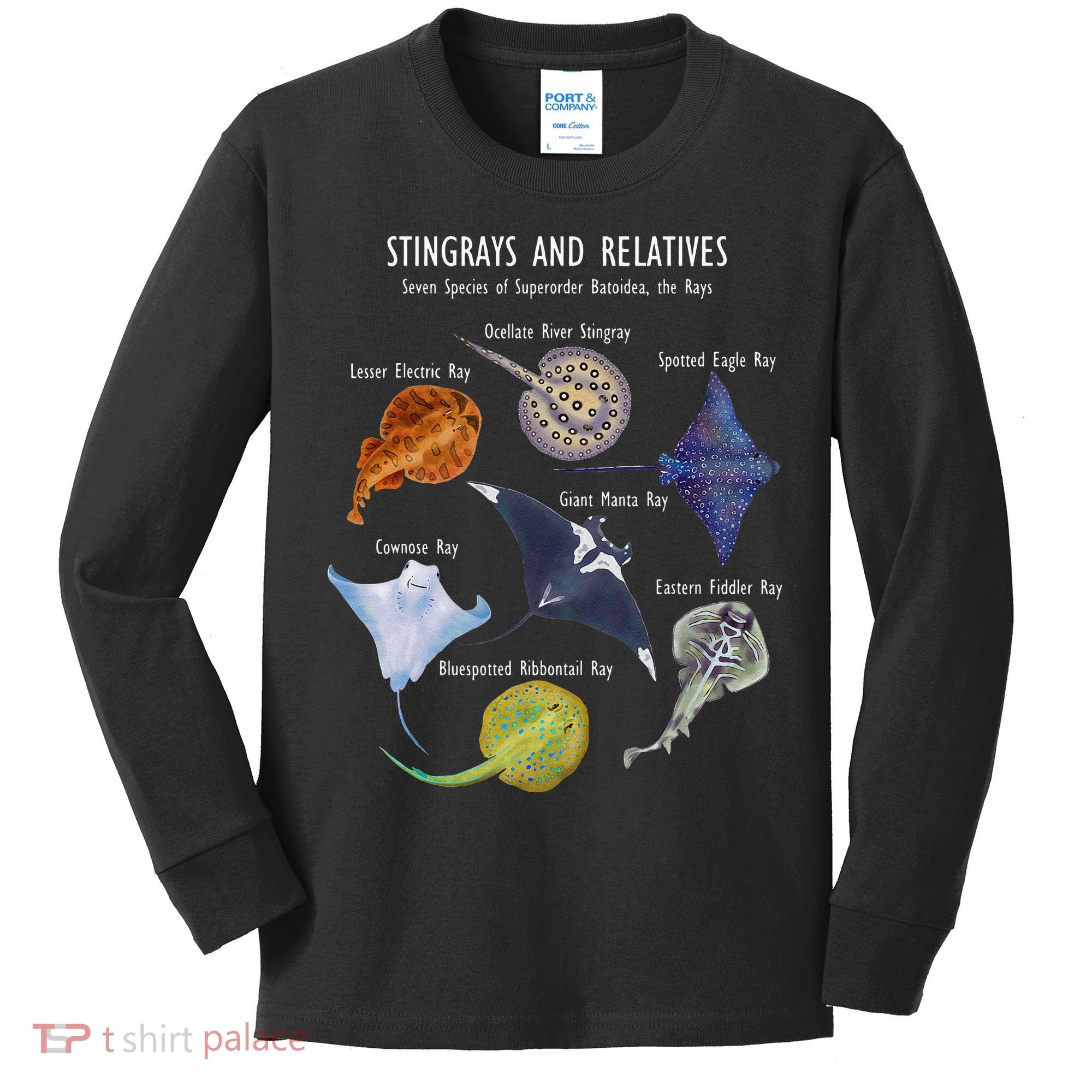Stingray Species Manta Ray River Stingray And More Kids Long Sleeve Shirt