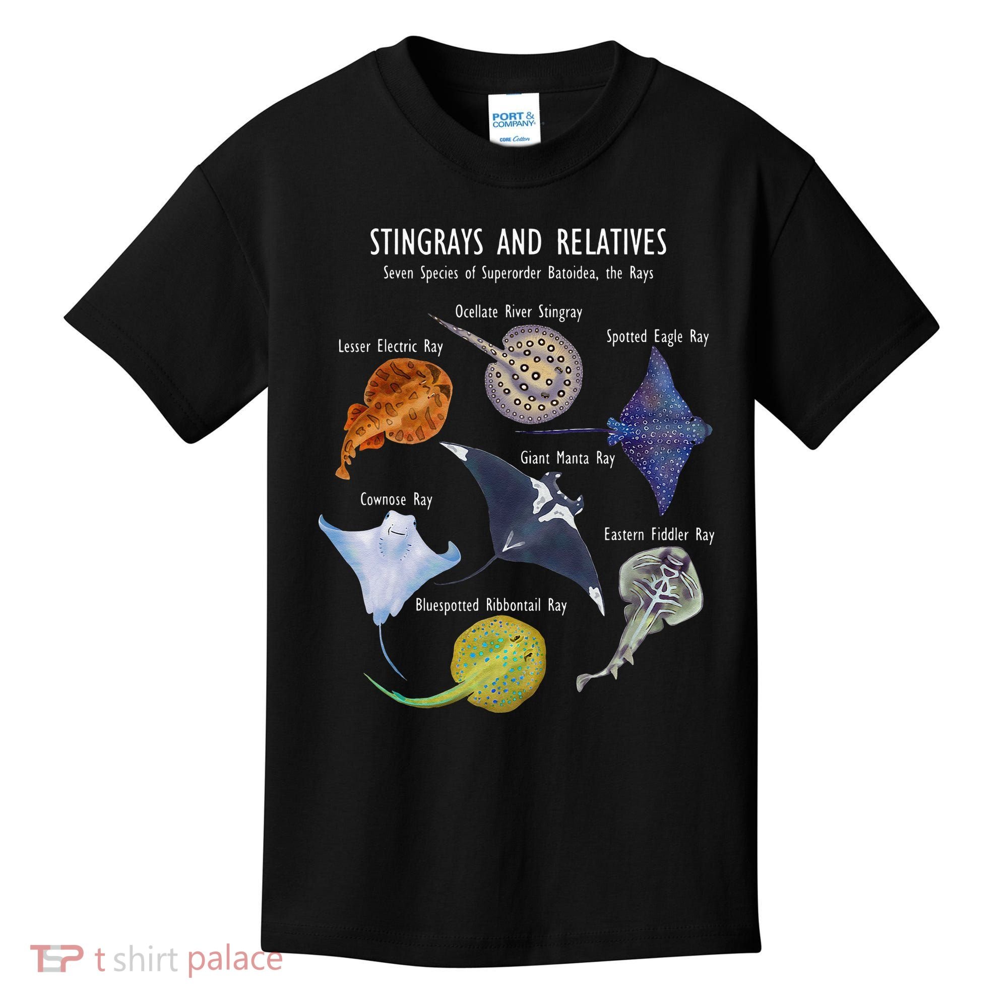 Stingray Species Manta Ray River Stingray And More Kids T-Shirt
