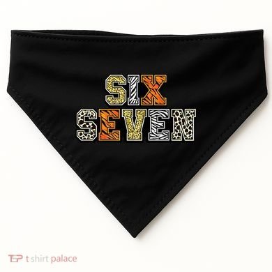Six Seven Meme Animal Print USA-Made Doggie Bandana