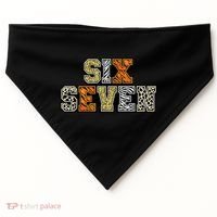 Six Seven Meme Animal Print USA-Made Doggie Bandana thumb 0