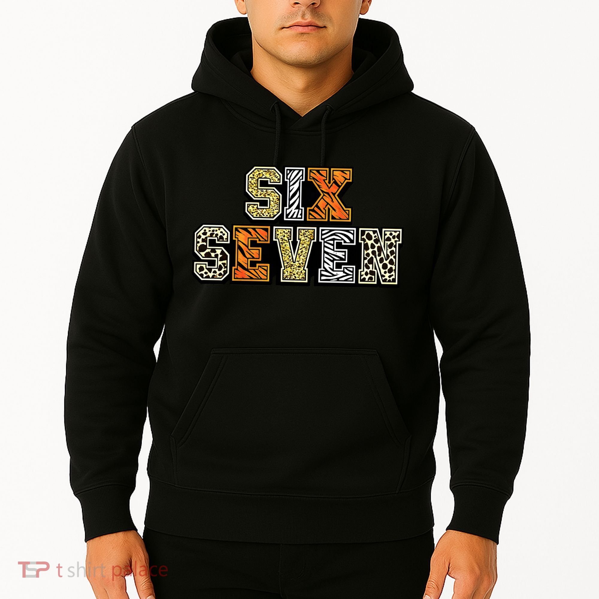 Six Seven Meme Animal Print Hoodie