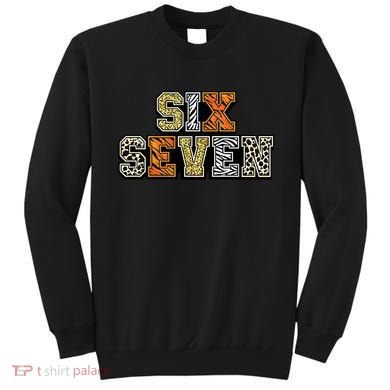 Six Seven Meme Animal Print Sweatshirt