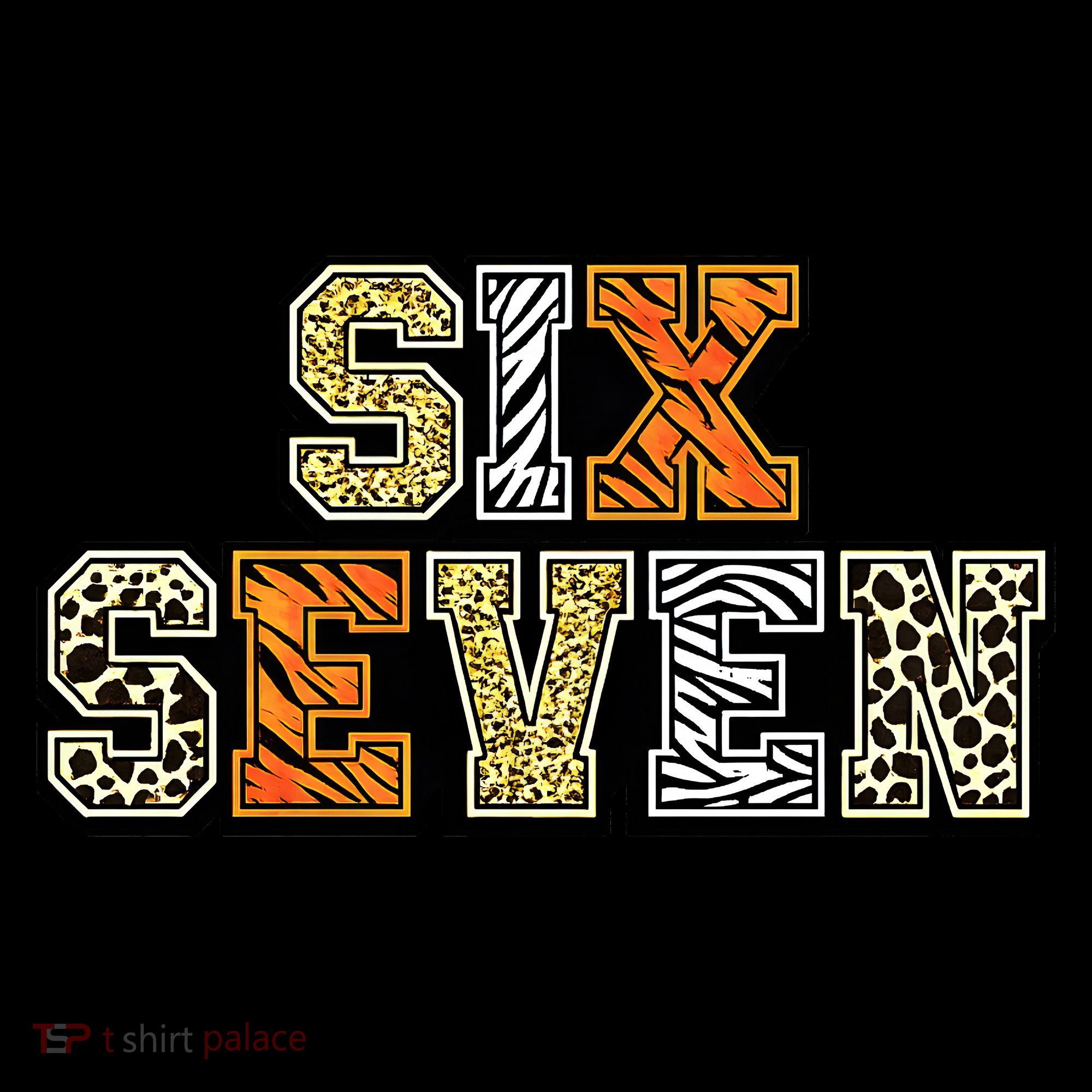 Six Seven Meme Animal Print Sweatshirt