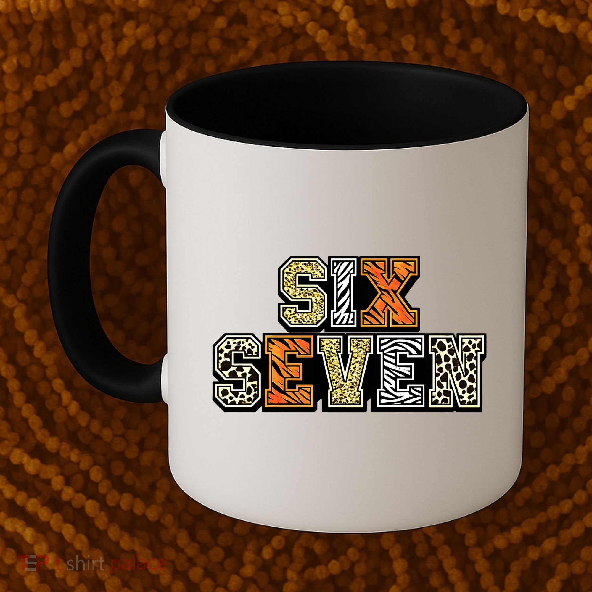 Six Seven Meme Animal Print Coffee Mug