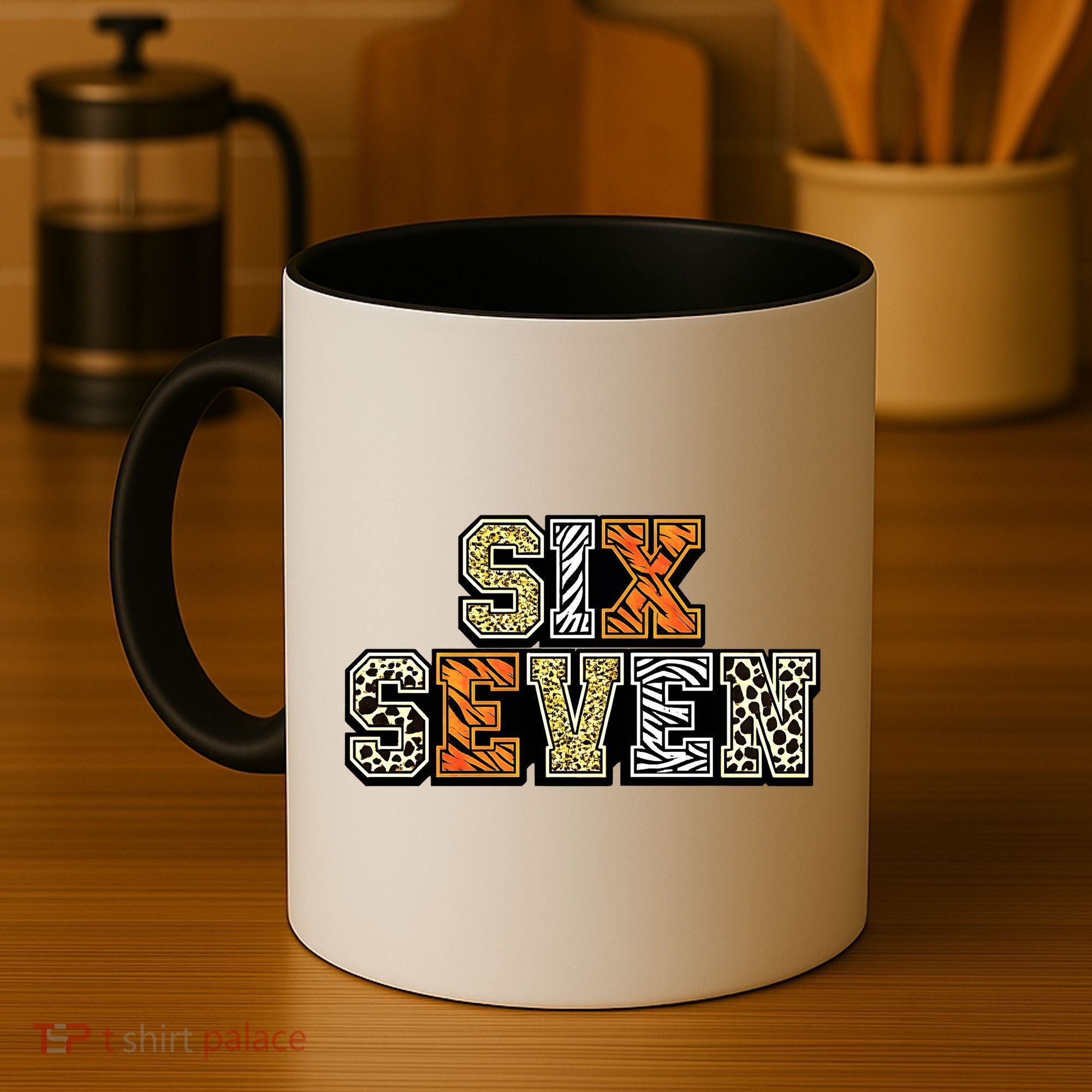 Six Seven Meme Animal Print Coffee Mug