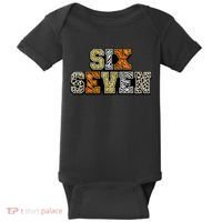 Six Seven Meme Animal Print Baby Bodysuit thumb 0