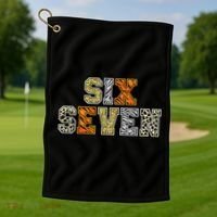 Six Seven Meme Animal Print Golf Towel thumb 1