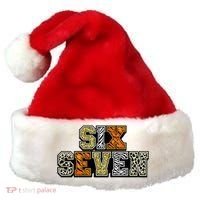 Six Seven Meme Animal Print Santa Hat thumb 0