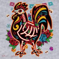 Sugar Skull Mexican Chicken Bone Halloween Day Of Dead Women's Sweatshirt thumb 2