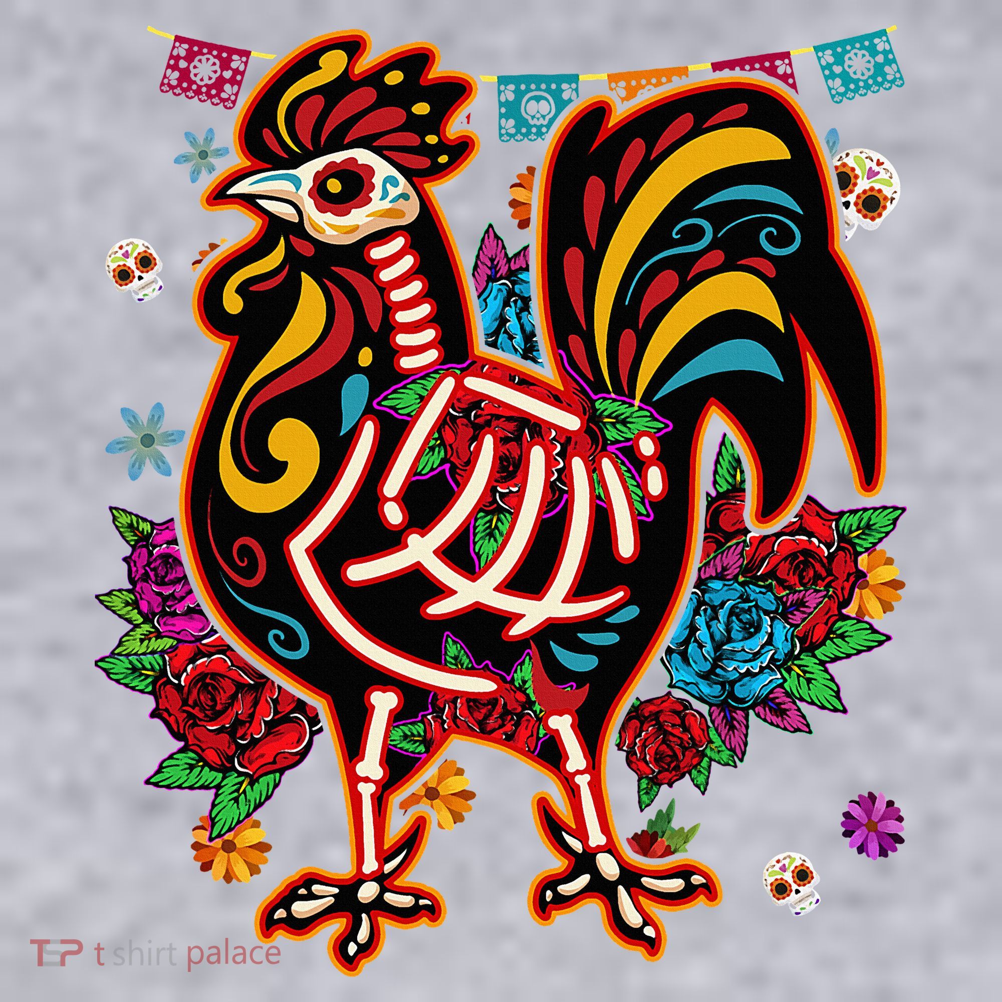 Sugar Skull Mexican Chicken Bone Halloween Day Of Dead Women's Sweatshirt