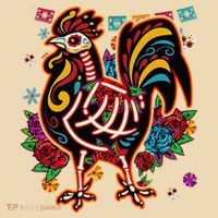 Sugar Skull Mexican Chicken Bone Halloween Day Of Dead Tote Bag thumb 4