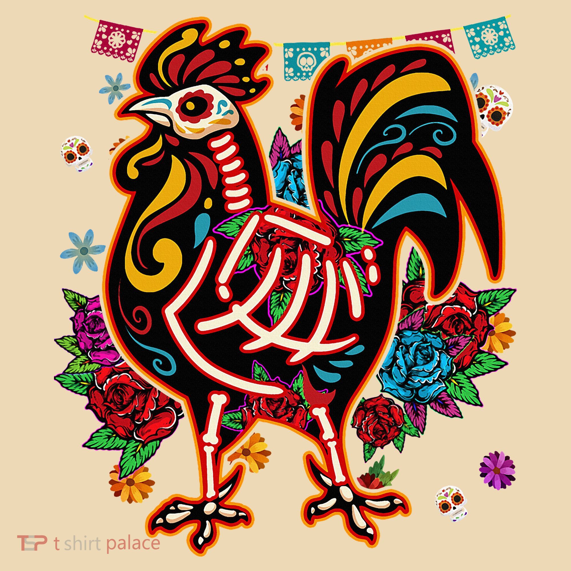 Sugar Skull Mexican Chicken Bone Halloween Day Of Dead Tote Bag