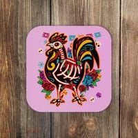 Sugar Skull Mexican Chicken Bone Halloween Day Of Dead Coaster thumb 0