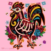 Sugar Skull Mexican Chicken Bone Halloween Day Of Dead Coaster thumb 2