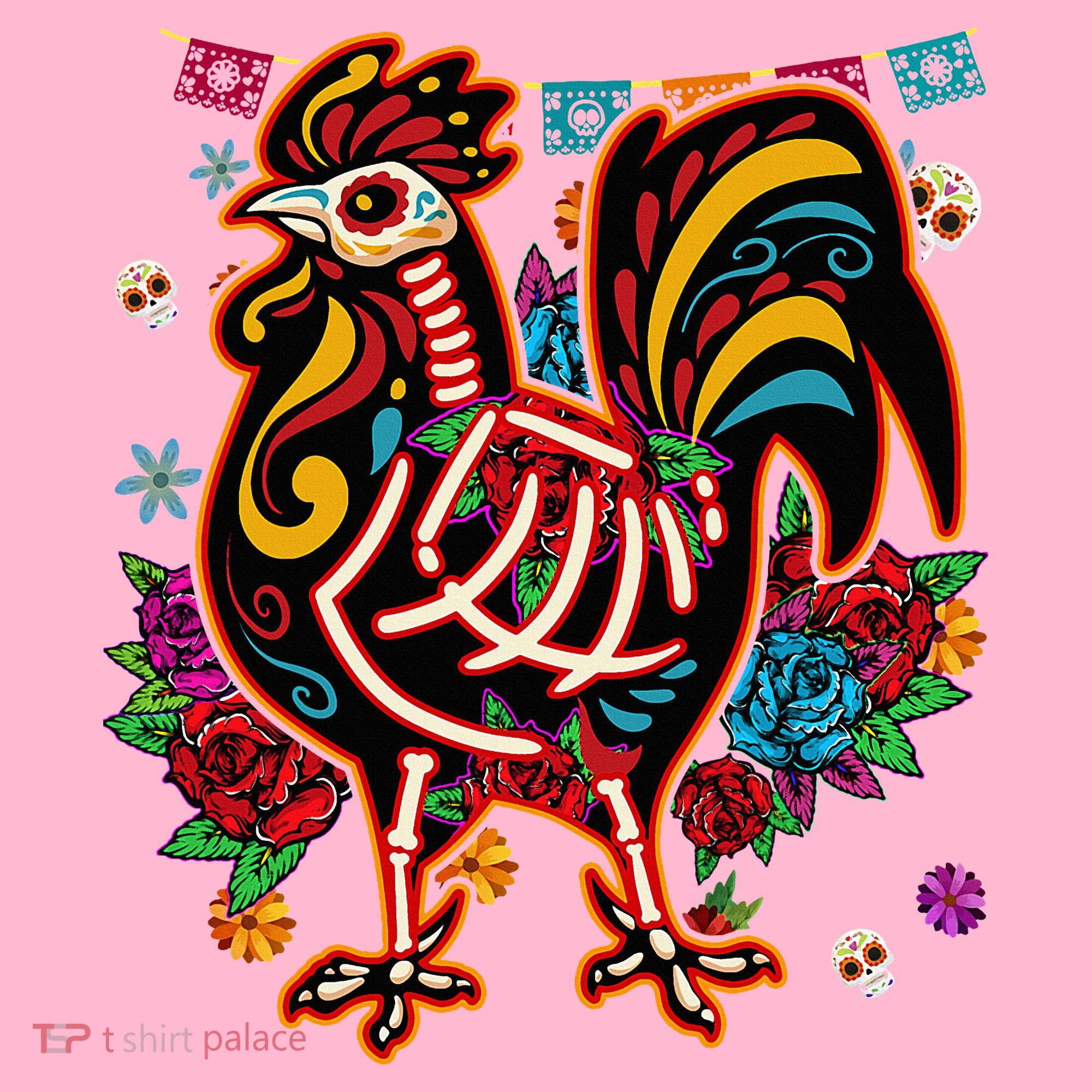 Sugar Skull Mexican Chicken Bone Halloween Day Of Dead Coaster