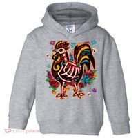 Sugar Skull Mexican Chicken Bone Halloween Day Of Dead Toddler Hoodie thumb 0
