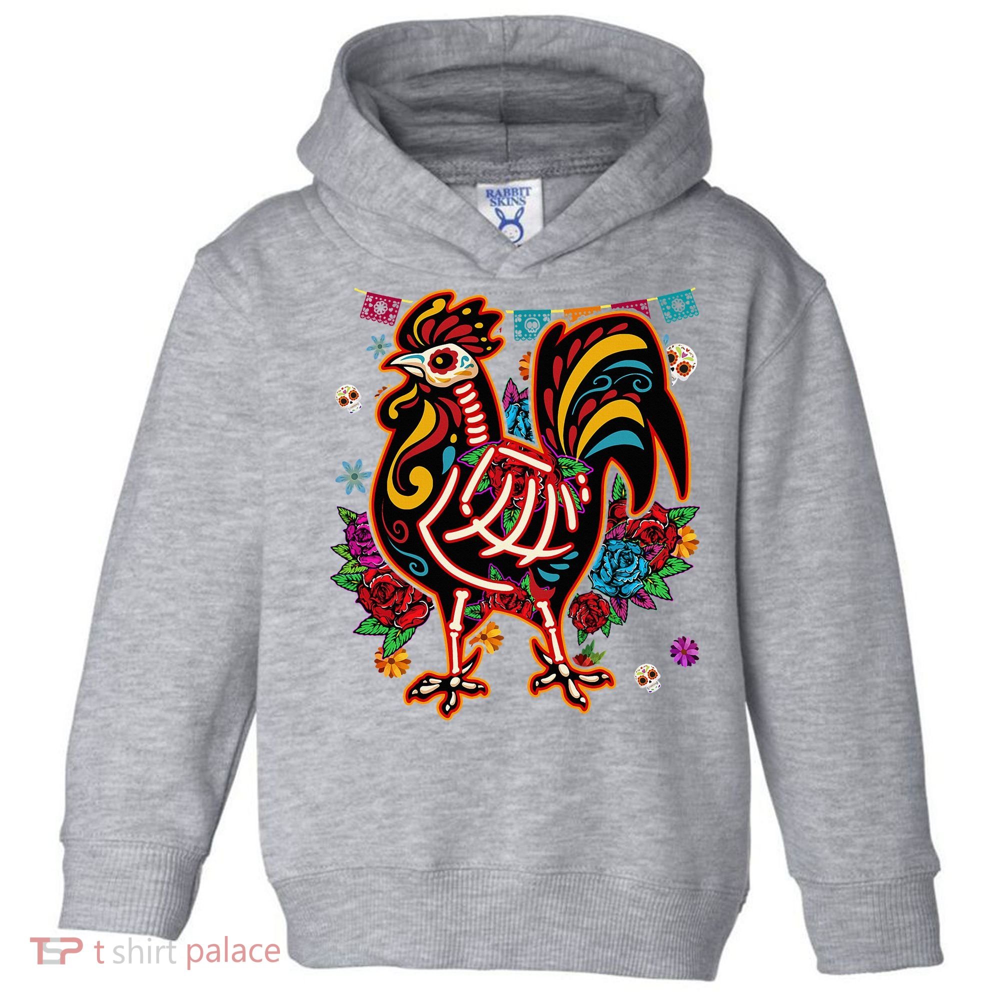 Sugar Skull Mexican Chicken Bone Halloween Day Of Dead Toddler Hoodie