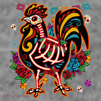 Sugar Skull Mexican Chicken Bone Halloween Day Of Dead Toddler Hoodie thumb 2