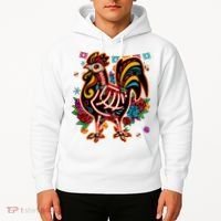Sugar Skull Mexican Chicken Bone Halloween Day Of Dead Hoodie thumb 2