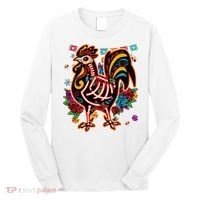 Sugar Skull Mexican Chicken Bone Halloween Day Of Dead Long Sleeve Shirt thumb 0