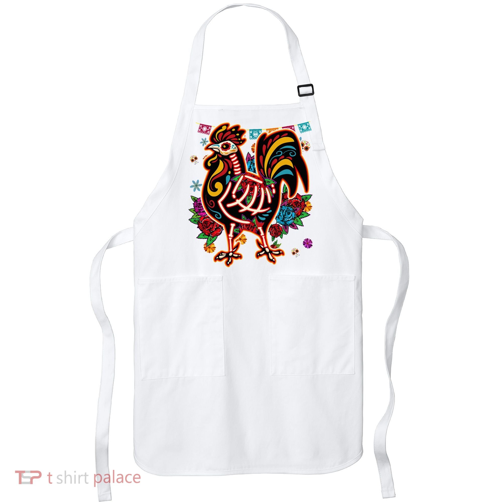 Sugar Skull Mexican Chicken Bone Halloween Day Of Dead Apron