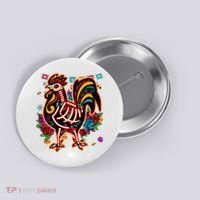 Sugar Skull Mexican Chicken Bone Halloween Day Of Dead Button thumb 0