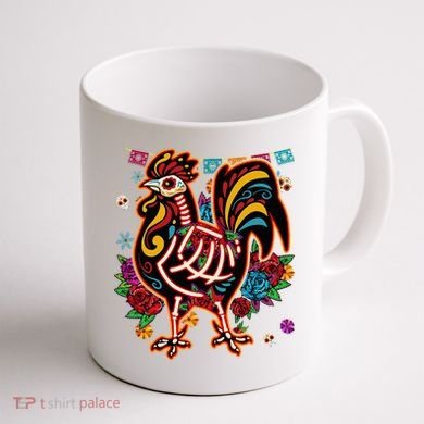 Sugar Skull Mexican Chicken Bone Halloween Day Of Dead Coffee Mug back