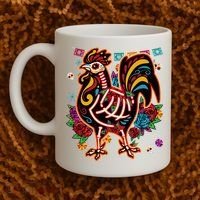 Sugar Skull Mexican Chicken Bone Halloween Day Of Dead Coffee Mug thumb 2