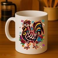 Sugar Skull Mexican Chicken Bone Halloween Day Of Dead Coffee Mug thumb 4