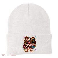 Sugar Skull Mexican Chicken Bone Halloween Day Of Dead Beanie thumb 0