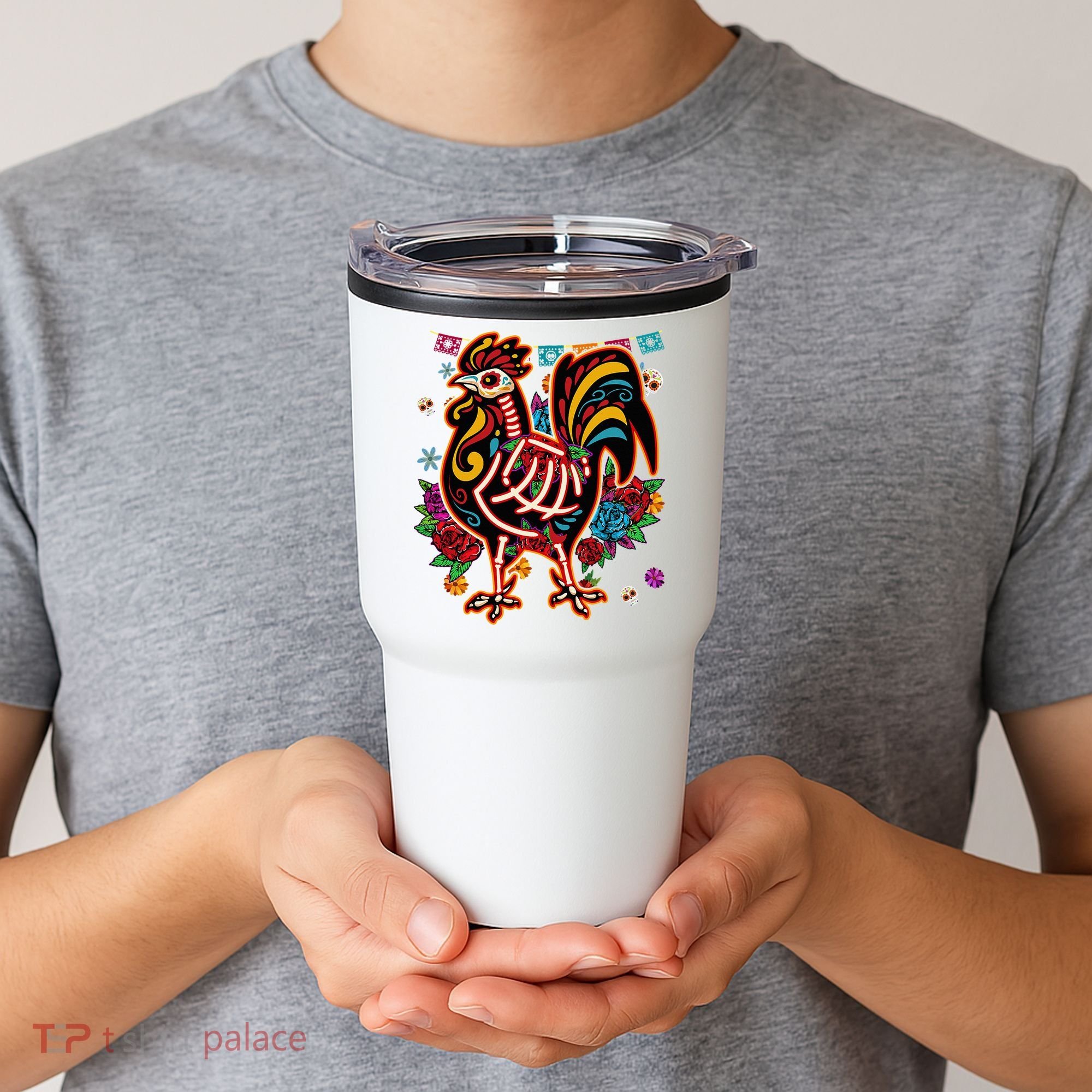 Sugar Skull Mexican Chicken Bone Halloween Day Of Dead Tumbler
