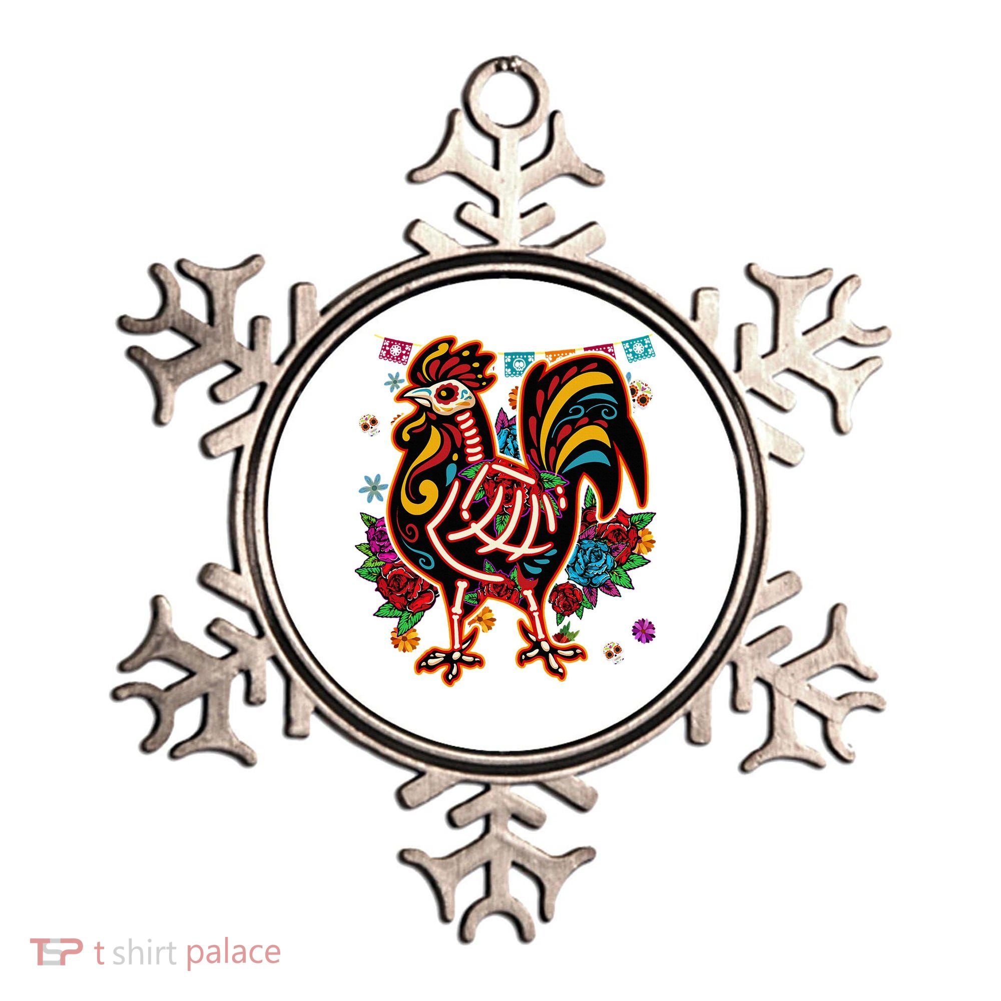 Sugar Skull Mexican Chicken Bone Halloween Day Of Dead Ornament