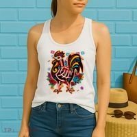 Sugar Skull Mexican Chicken Bone Halloween Day Of Dead Women's Tank Top thumb 2