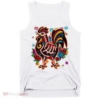 Sugar Skull Mexican Chicken Bone Halloween Day Of Dead Tank Top thumb 0
