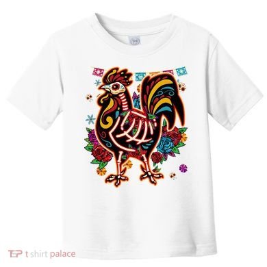 Sugar Skull Mexican Chicken Bone Halloween Day Of Dead Toddler T-Shirt