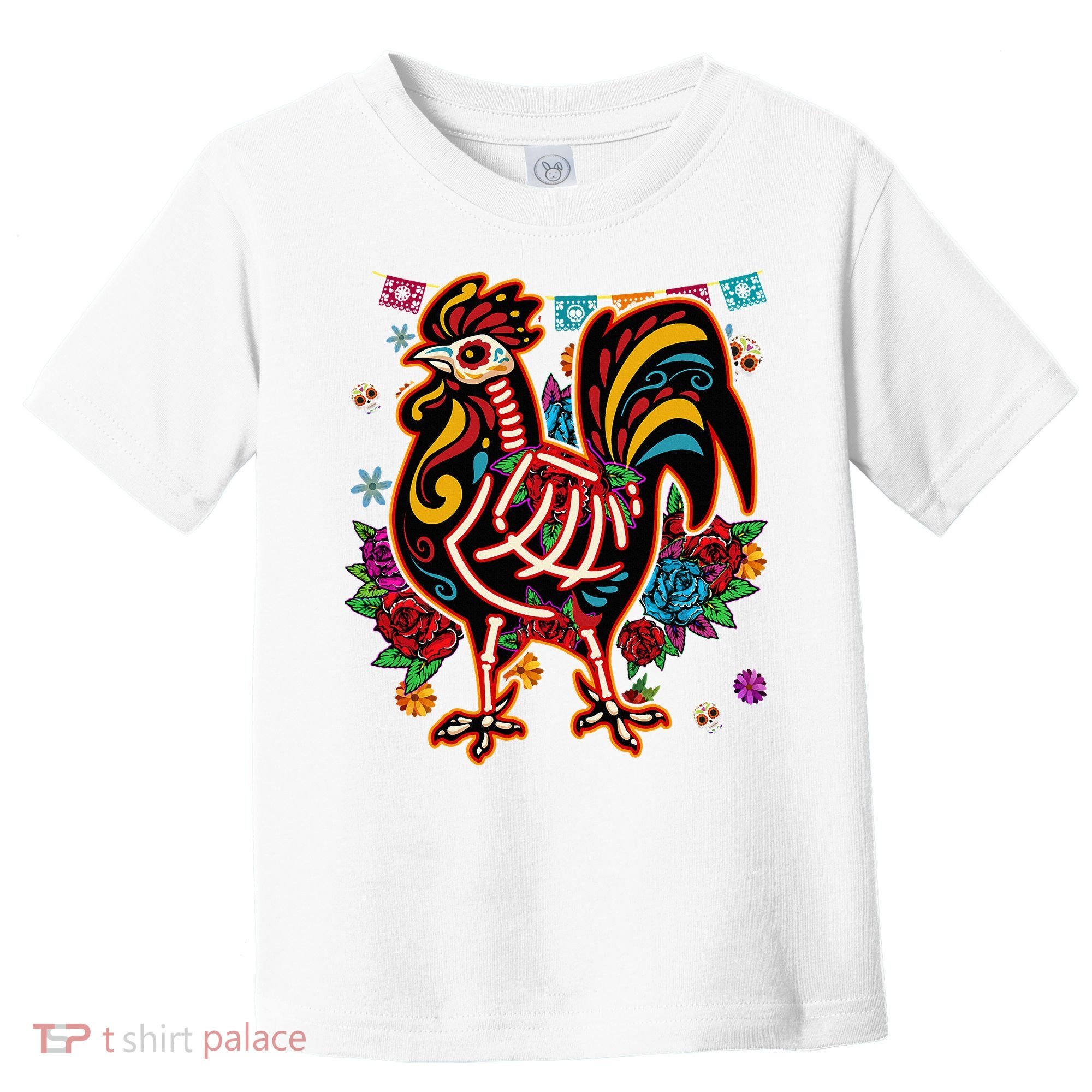Sugar Skull Mexican Chicken Bone Halloween Day Of Dead Toddler T-Shirt