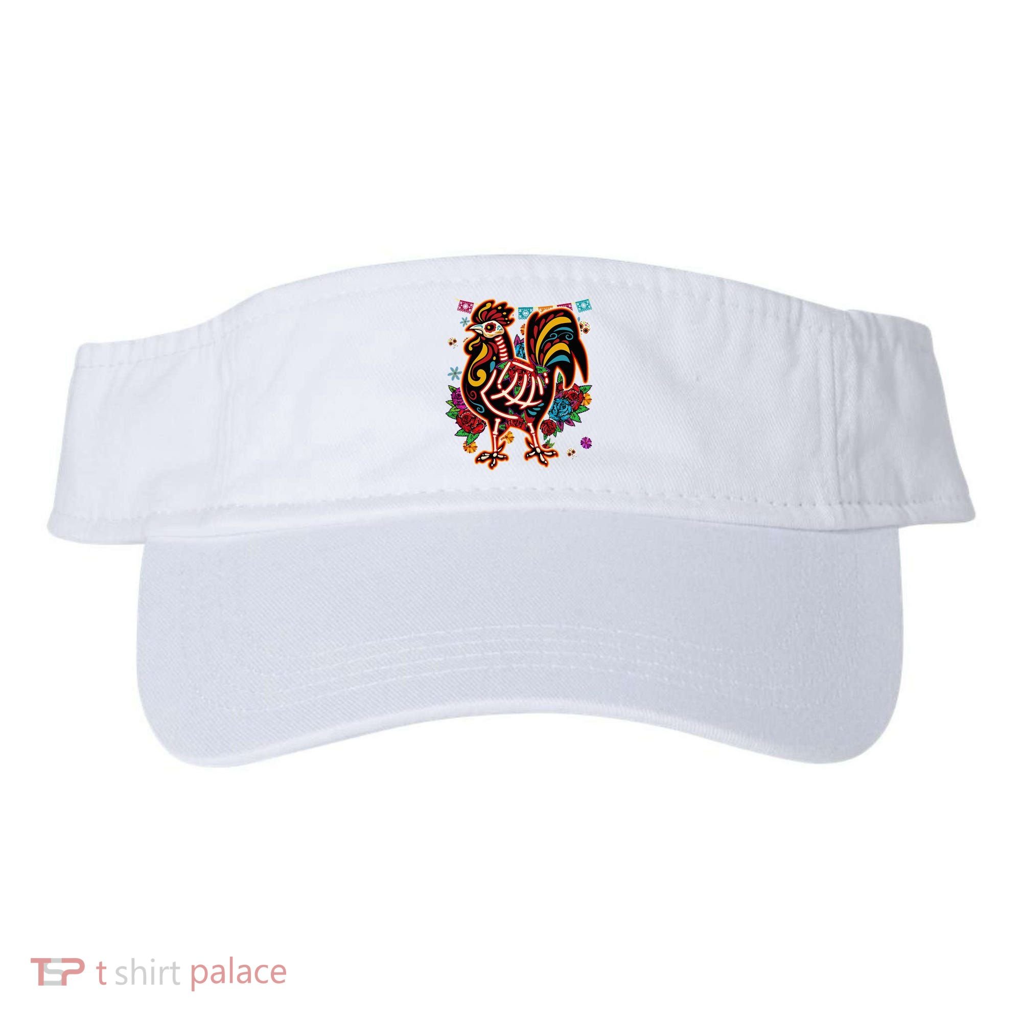 Sugar Skull Mexican Chicken Bone Halloween Day Of Dead Visor