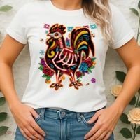 Sugar Skull Mexican Chicken Bone Halloween Day Of Dead Women's T-Shirt thumb 2