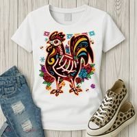 Sugar Skull Mexican Chicken Bone Halloween Day Of Dead Women's T-Shirt thumb 3
