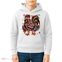 Sugar Skull Mexican Chicken Bone Halloween Day Of Dead Kids Hoodie thumb 4