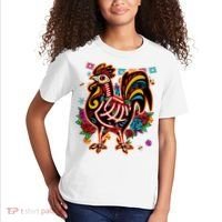 Sugar Skull Mexican Chicken Bone Halloween Day Of Dead Kids T-Shirt thumb 2
