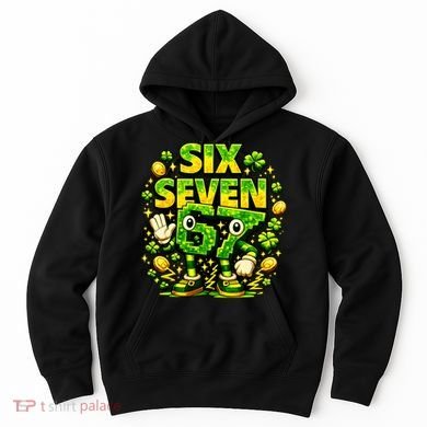 Six Seven Meme 67 St Patricks Day Lucky 6-7 Shamrock Hoodie