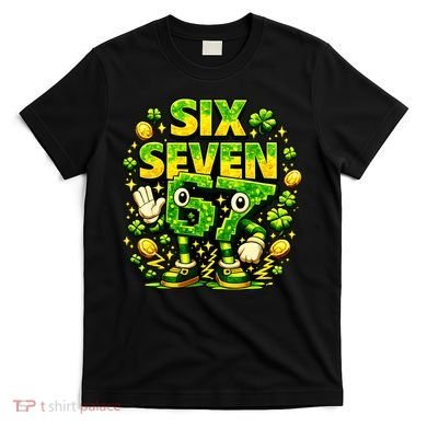 Six Seven Meme 67 St Patricks Day Lucky 6-7 Shamrock T-Shirt