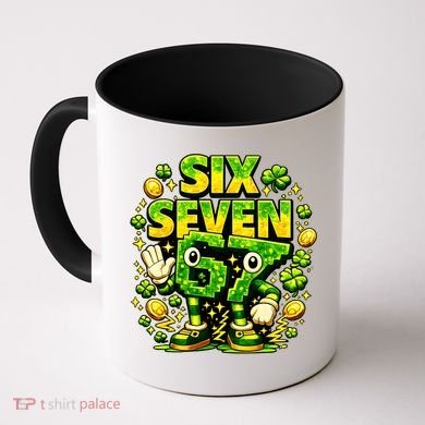 Six Seven Meme 67 St Patricks Day Lucky 6-7 Shamrock Coffee Mug