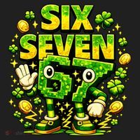 Six Seven Meme 67 St Patricks Day Lucky 6-7 Shamrock Beanie thumb 2