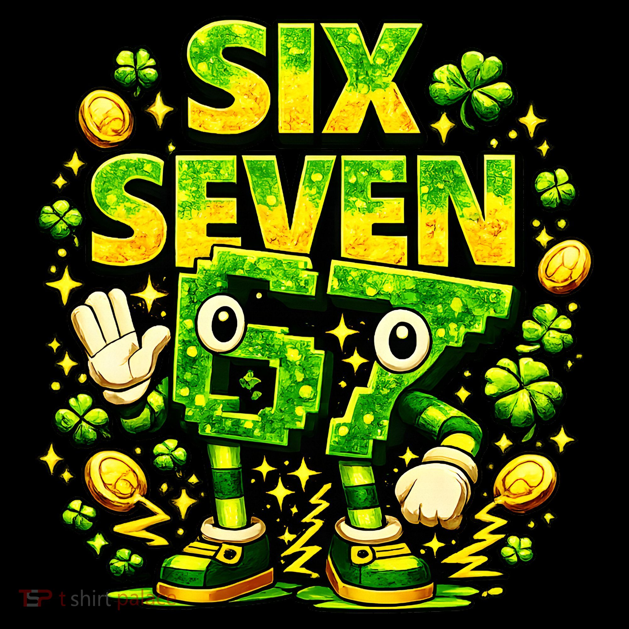 Six Seven Meme 67 St Patricks Day Lucky 6-7 Shamrock Women's Hoodie