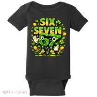 Six Seven Meme 67 St Patricks Day Lucky 6-7 Shamrock Baby Bodysuit thumb 0