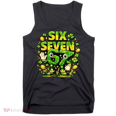 Six Seven Meme 67 St Patricks Day Lucky 6-7 Shamrock Tank Top