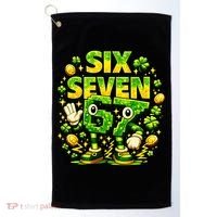 Six Seven Meme 67 St Patricks Day Lucky 6-7 Shamrock Golf Towel thumb 0
