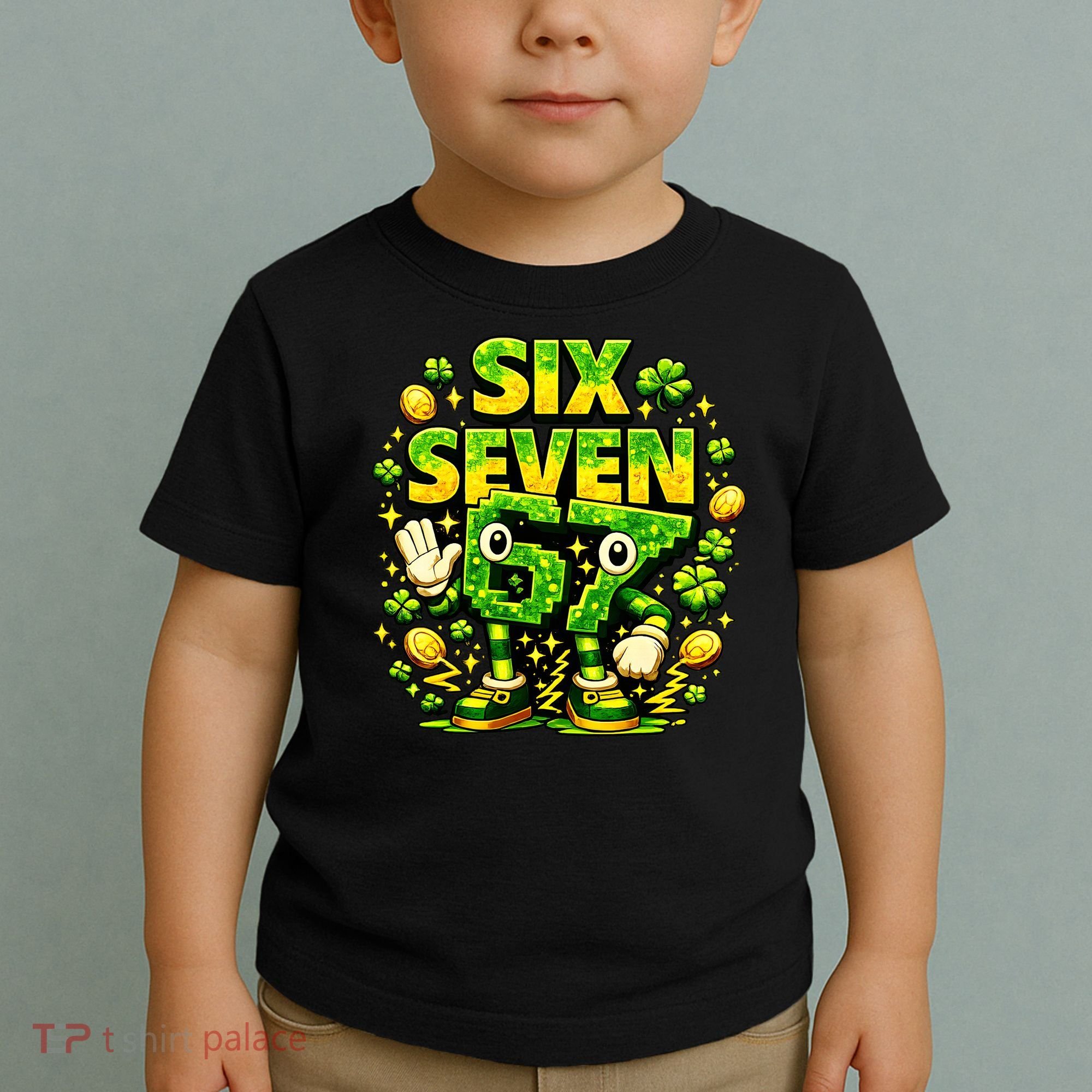 Six Seven Meme 67 St Patricks Day Lucky 6-7 Shamrock Toddler T-Shirt